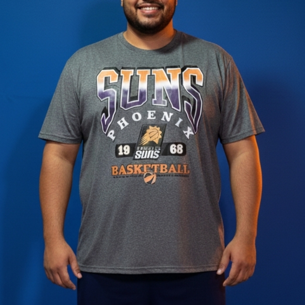 Phoenix Suns Men's Gray Basketball Short Sleeve Graphic T-Shirt Size Large EUC